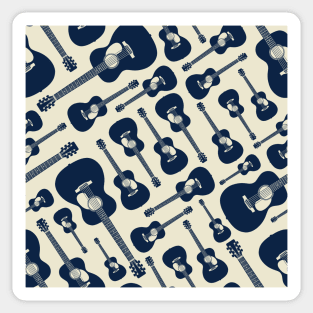 Acoustic Guitar Seamless Pattern Light Theme Sticker